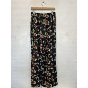 Turquoise Haven Western Cowboy Rodeo Wagon Print Pant Size Medium High Waisted